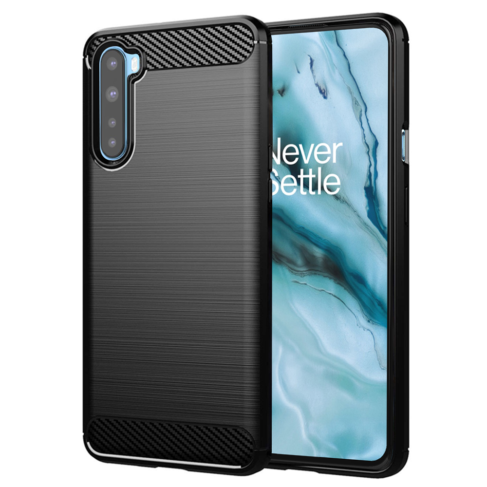 Techsuit – Carbon Silicone puzdro na OnePlus Nord 5G – čierne KF23412