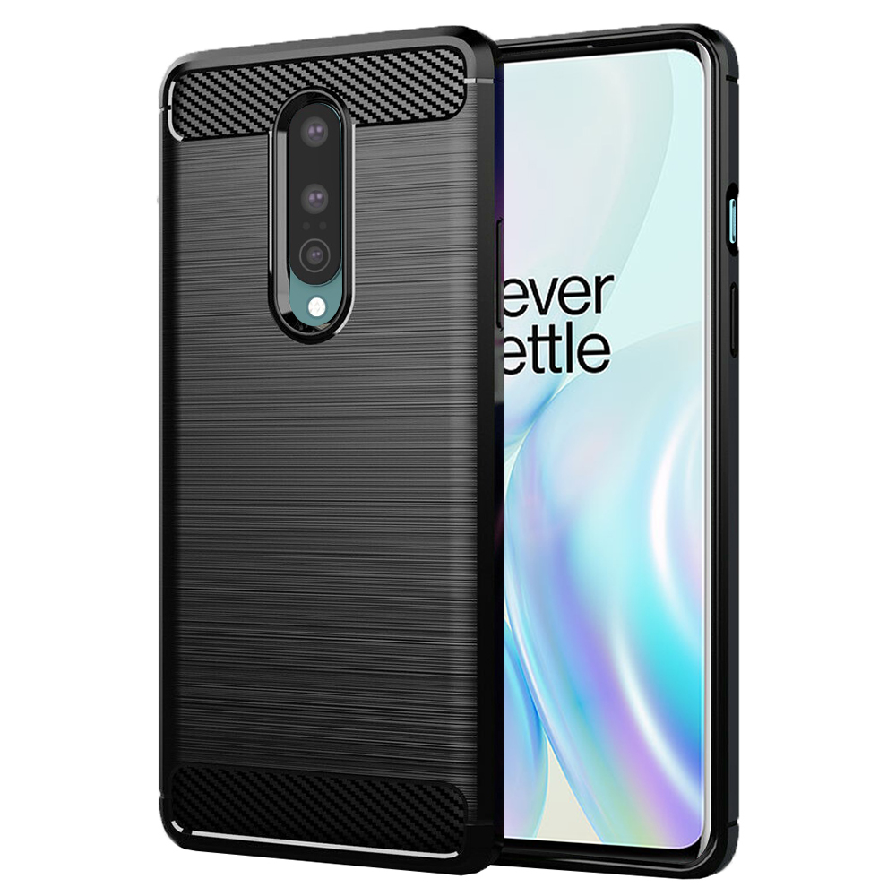 Techsuit – Carbon Silicone puzdro na OnePlus 8 – čierne KF23414
