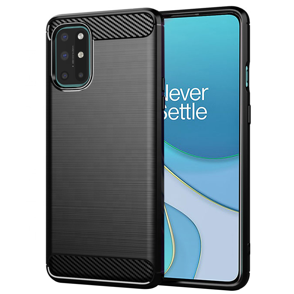 Techsuit – Carbon Silicone puzdro na OnePlus 8T – čierne KF232131
