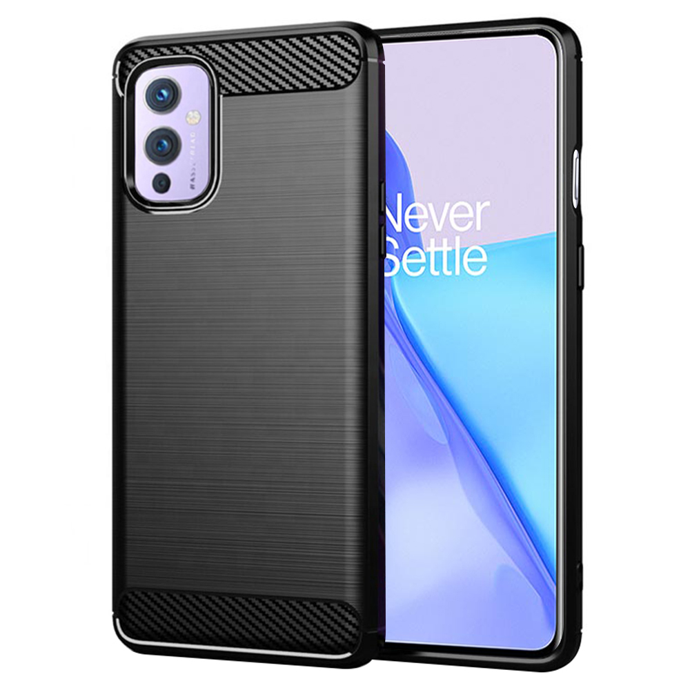 Techsuit – Carbon Silicone puzdro na OnePlus 9 – čierne KF232981
