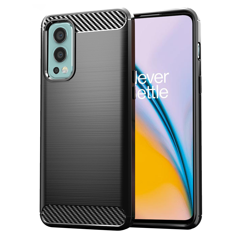 Techsuit – Carbon Silicone puzdro na OnePlus Nord 2 5G – čierne KF235802