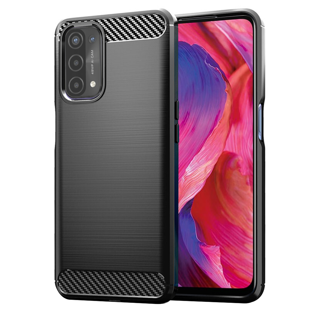 Techsuit – Carbon Silicone puzdro na Oppo A54 5G / A74 5G / OnePlus Nord N200 5G – čierne KF2310064