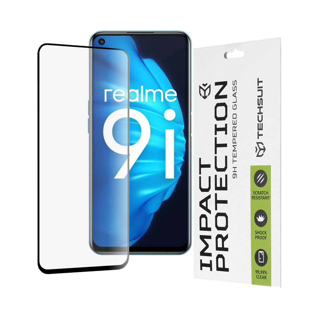 Techsuit – 111D Full Cover tvrdené sklo s celoplošným lepením na Realme 9i / 9 5G / 9 Pro / 8i / Narzo 50 / Oppo A76 / A96 / OnePlus Nord CE 2 Lite 5…