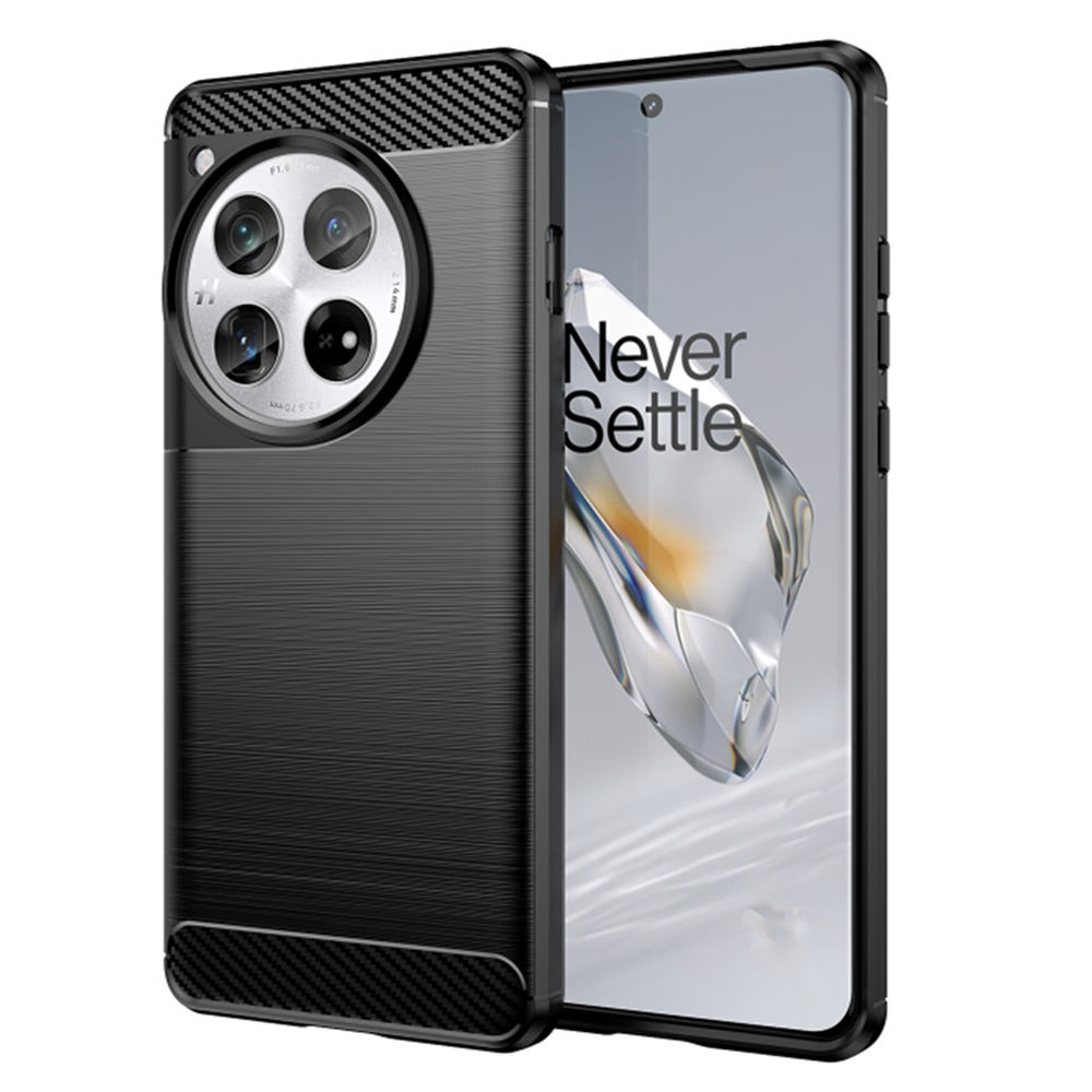 Techsuit – Carbon Silicone puzdro na OnePlus 12 – čierne KF2317791