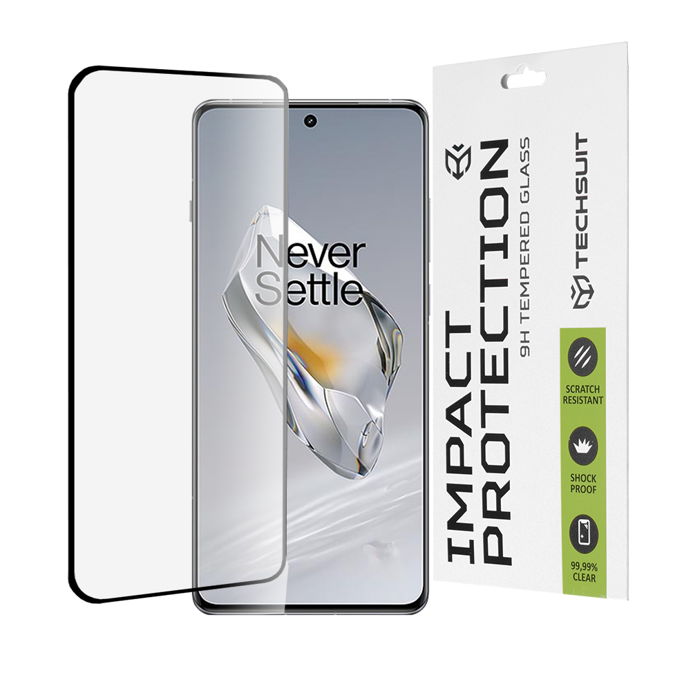 Techsuit – 111D Full Cover 3D zahnuté tvrdené sklo s celoplošným lepením na OnePlus 12 – čierne KF2317793