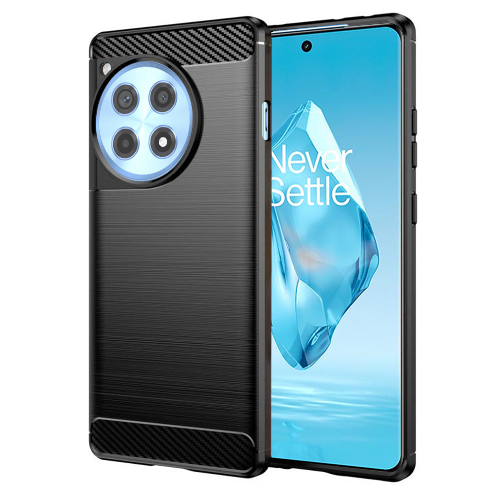 Techsuit – Carbon Silicone puzdro na OnePlus 12R – čierne KF2318537