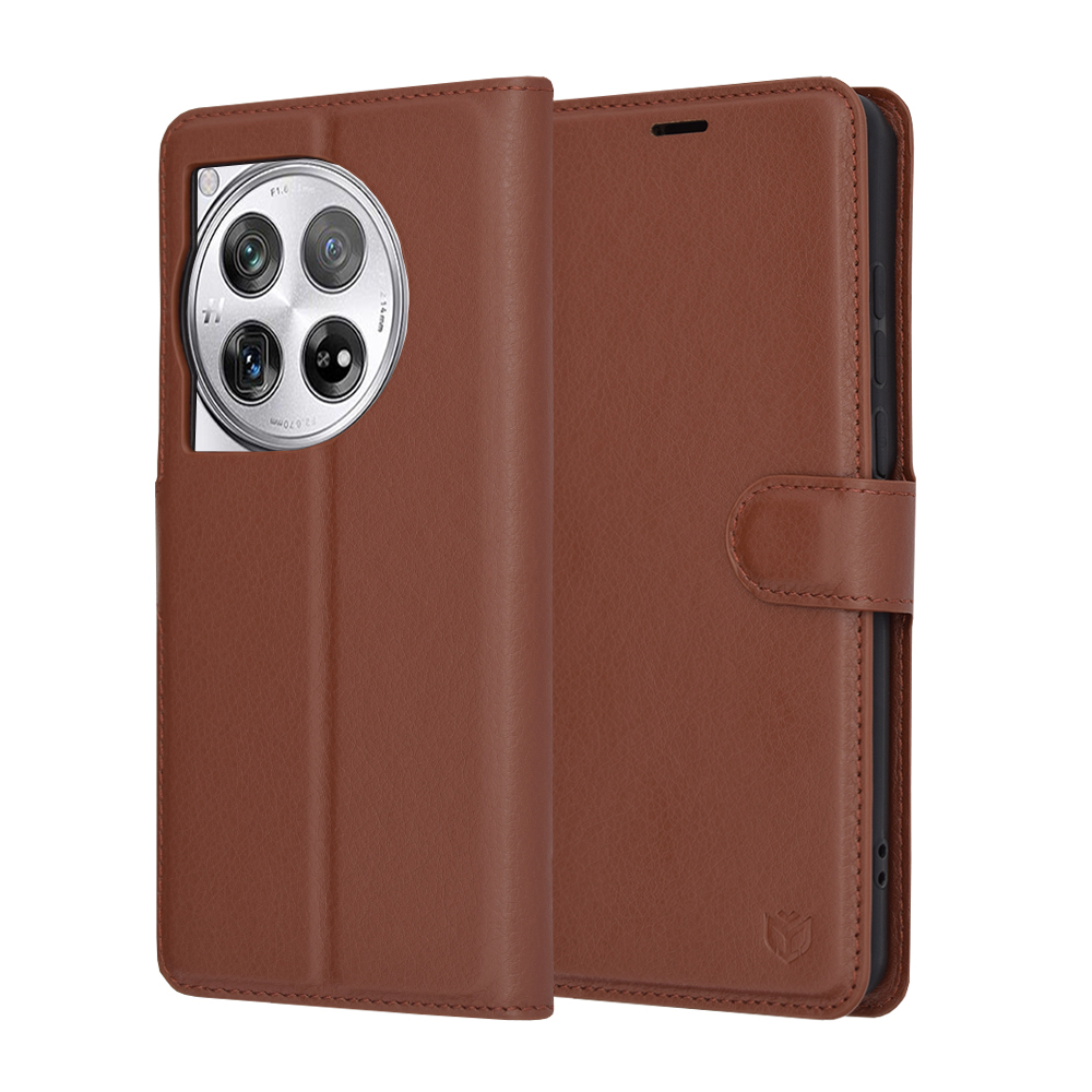 Techsuit – Leather Folio puzdro na OnePlus 12 – hnedé KF2323588