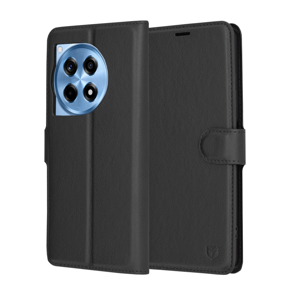 Techsuit – Leather Folio puzdro na OnePlus 12R – čierne KF2323673