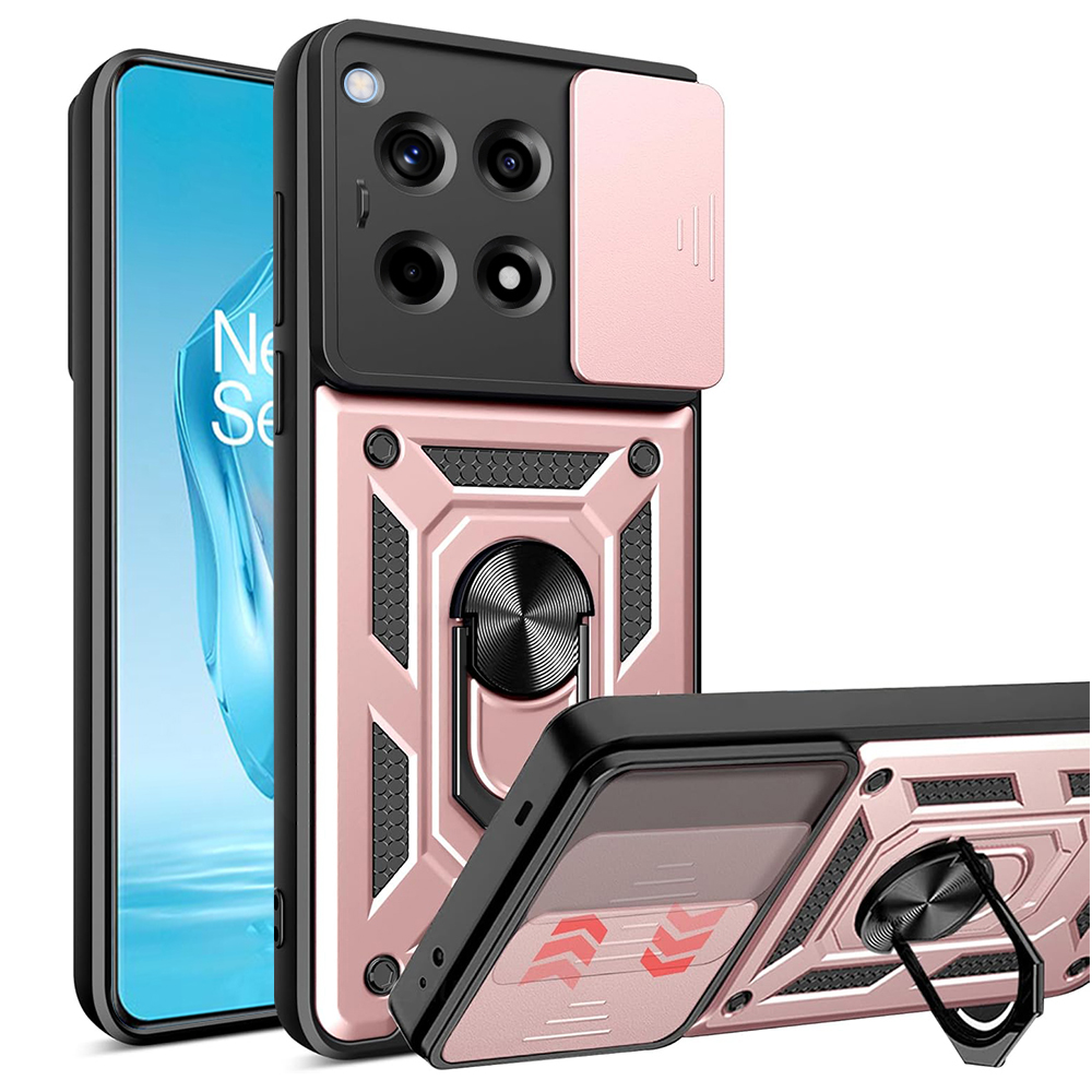Techsuit – CamShield Series puzdro na OnePlus 12R – ružovo-zlaté KF2327565