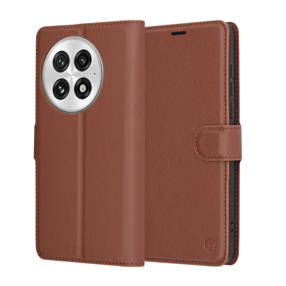 Techsuit – Leather Folio puzdro na OnePlus 13 – hnedé KF2342015