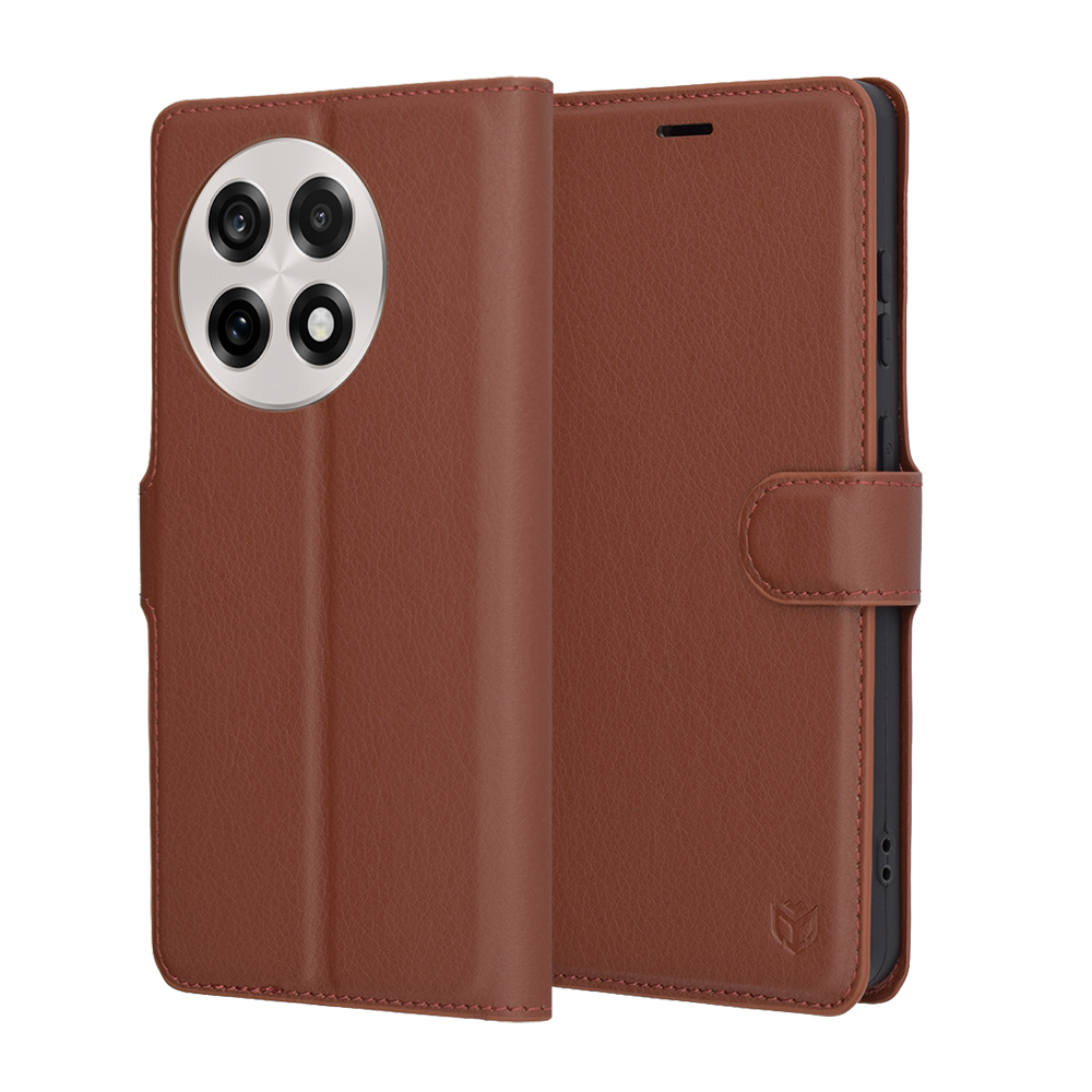 Techsuit – Leather Folio puzdro na OnePlus 13R – hnedé KF2346140