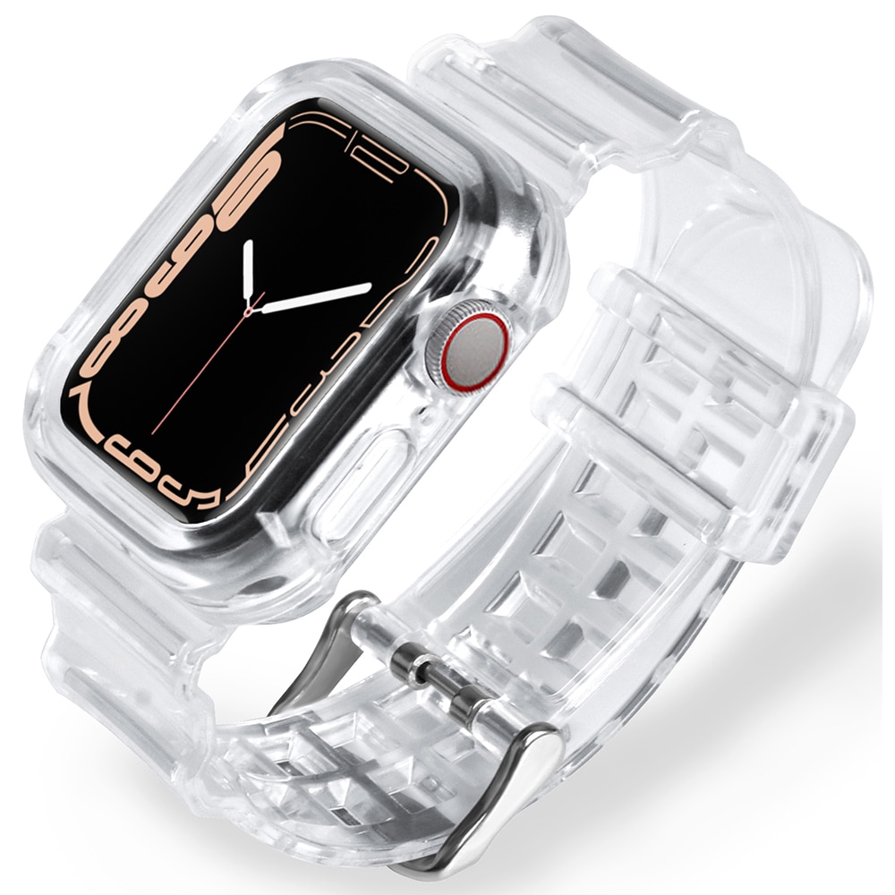 Silikónový remienok s ochranným púzdrom pre Apple Watch Farba: Biela, Veľkosť ciferníka Apple watch: 38/40/41mm