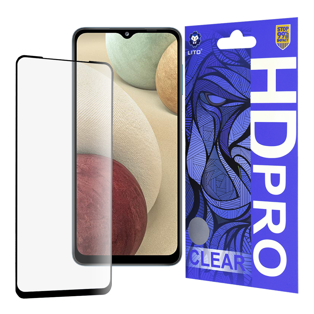 Lito – HD Pro Clear ochranné sklo na Samsung Galaxy A12 / A12 Nacho / A02 / M02 / M12 / F12 / A32 5G – čierny KF2348570