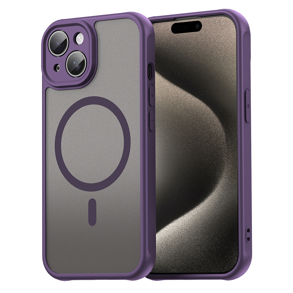 Techsuit – HaloFrost II MagSafe ochranný kryt na iPhone 15 – fialový KF2350960