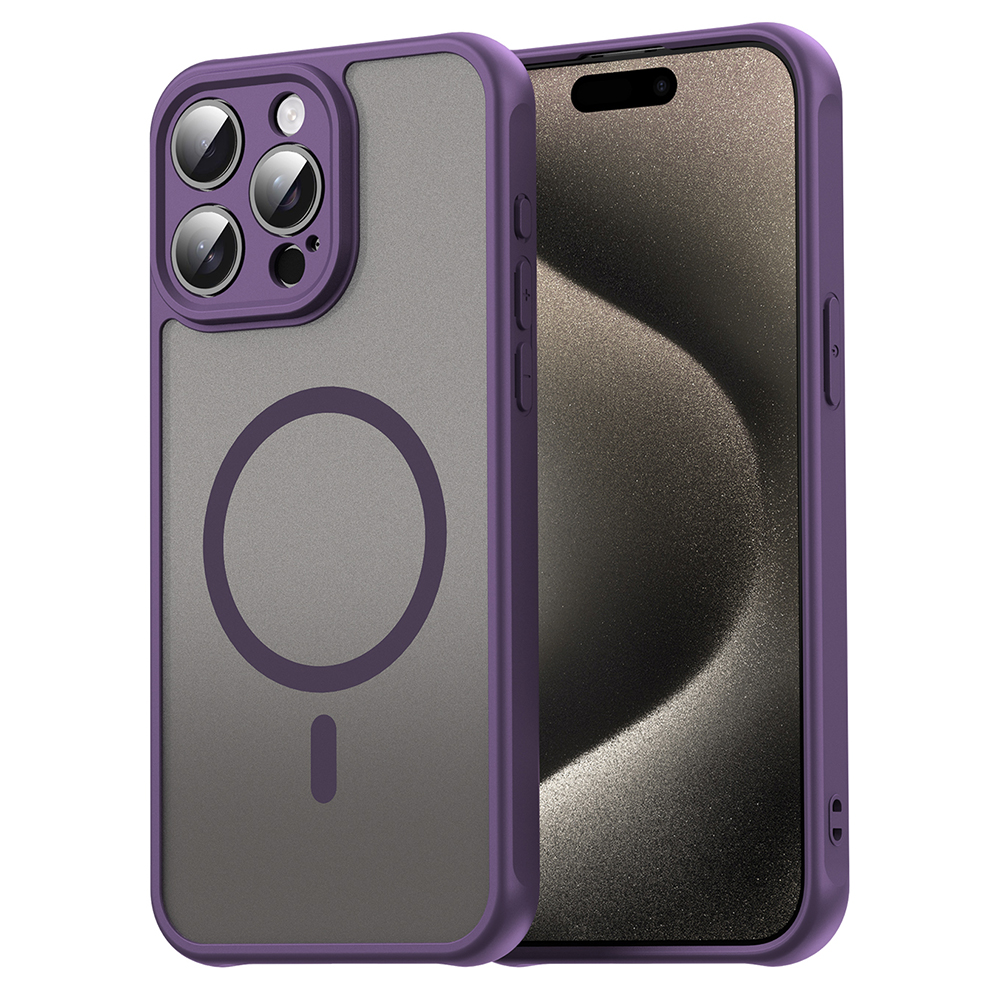Techsuit – HaloFrost II MagSafe ochranný kryt na iPhone 15 Pro Max – fialový KF2350972