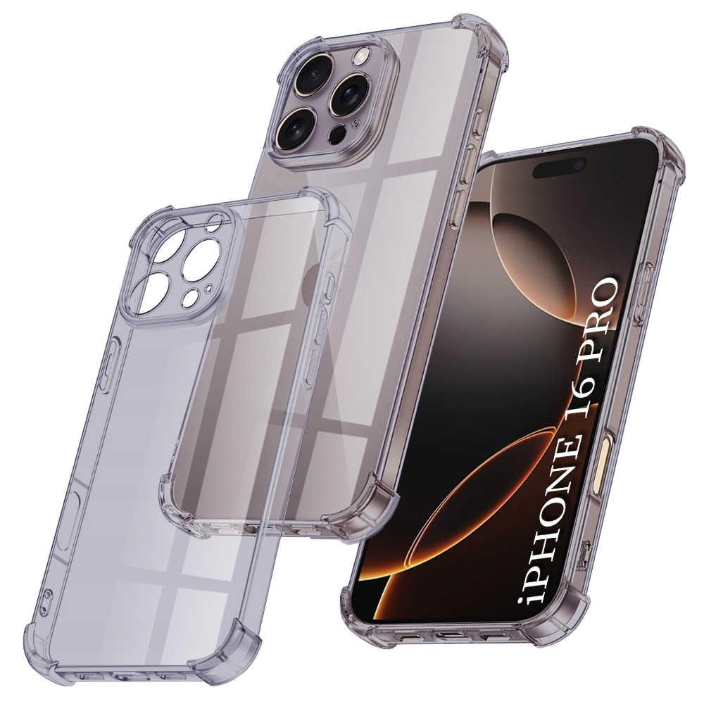 Techsuit - Shockproof Clear Silicone - iPhone 16 Pro - Smoke Black KF2351275