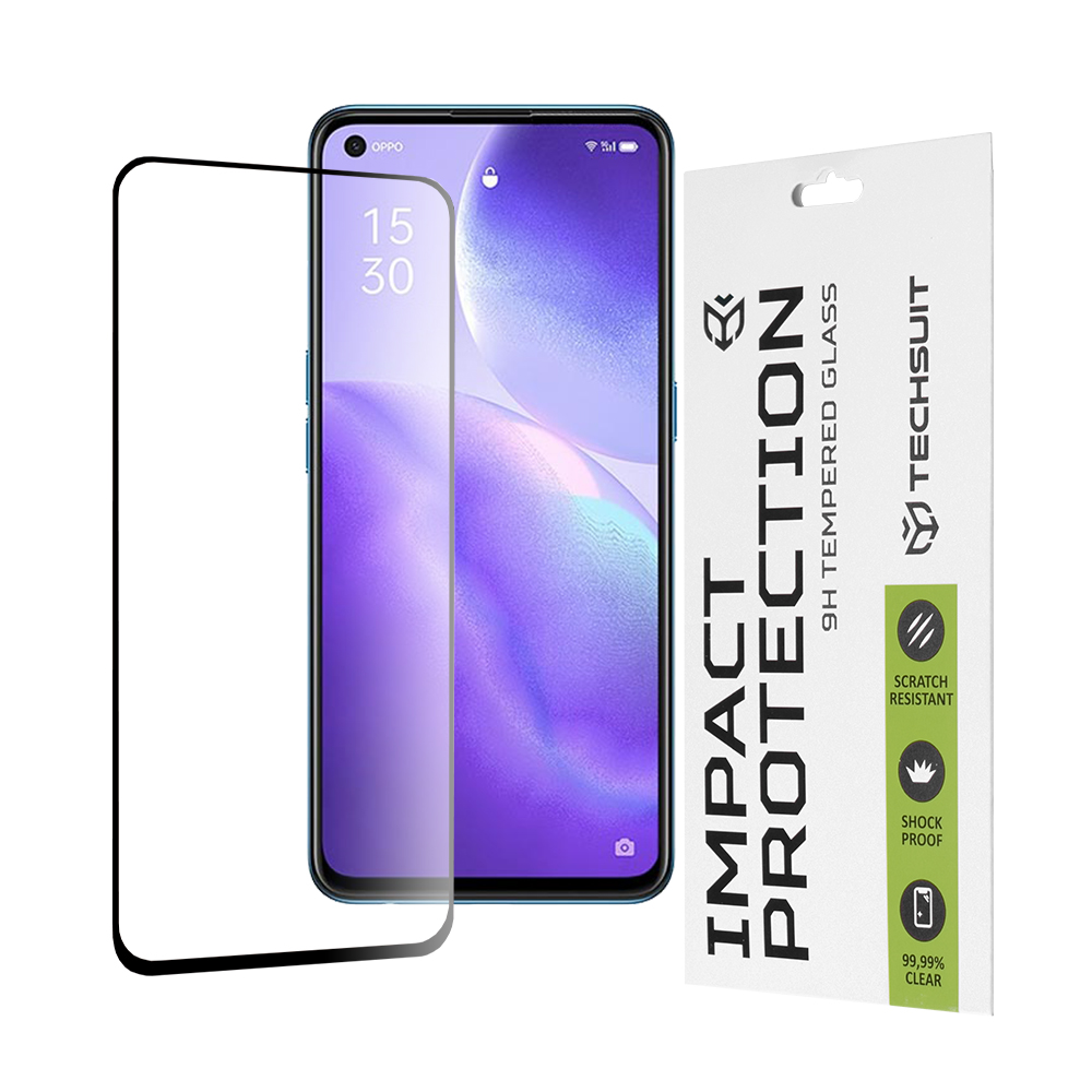 Techsuit - 111D Full Cover / Full Glue Glass - Oppo Reno5 5G / Find X3 Lite 5G - Black KF235644