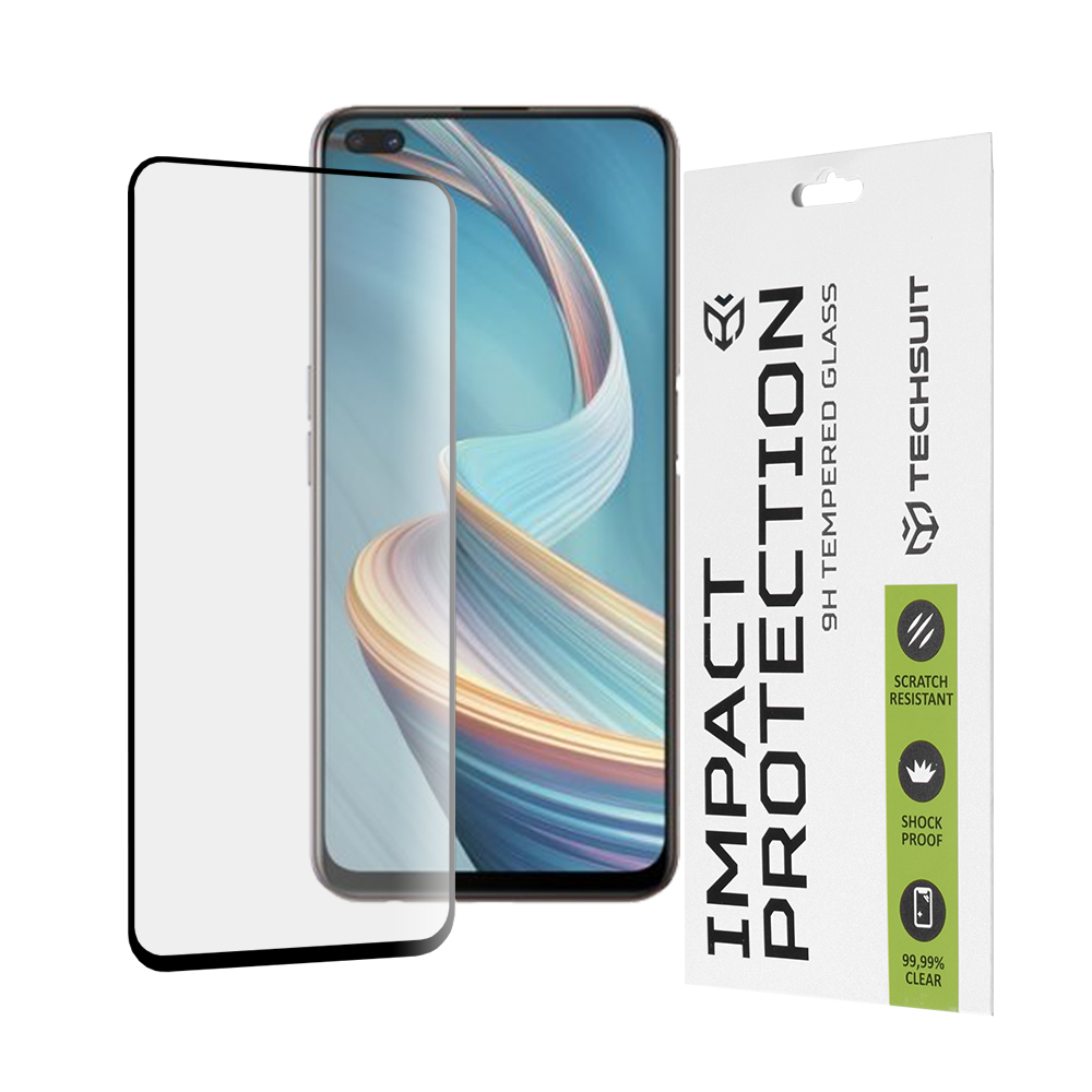 Techsuit - 111D Full Cover / Full Glue Glass - Oppo Reno4 Z 5G - Black KF235954