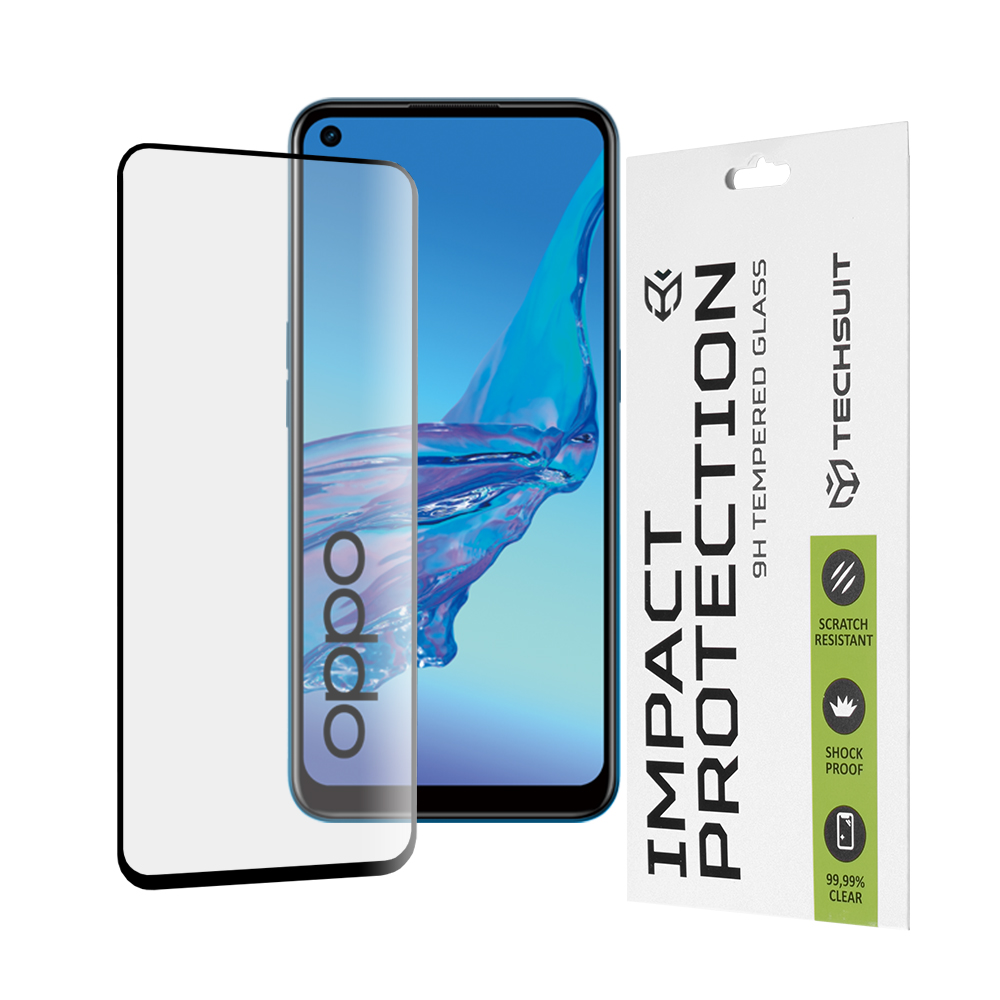 Techsuit - 111D Full Cover / Full Glue Glass - Oppo A53 4G / A53s 4G - Black KF235953