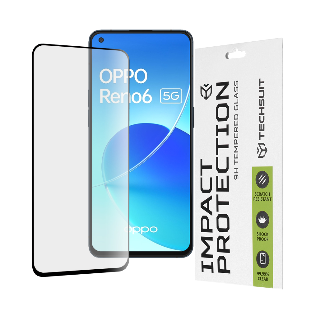 Techsuit - 111D Full Cover / Full Glue Glass - Oppo Reno6 5G (Mediatek) - Black KF236044