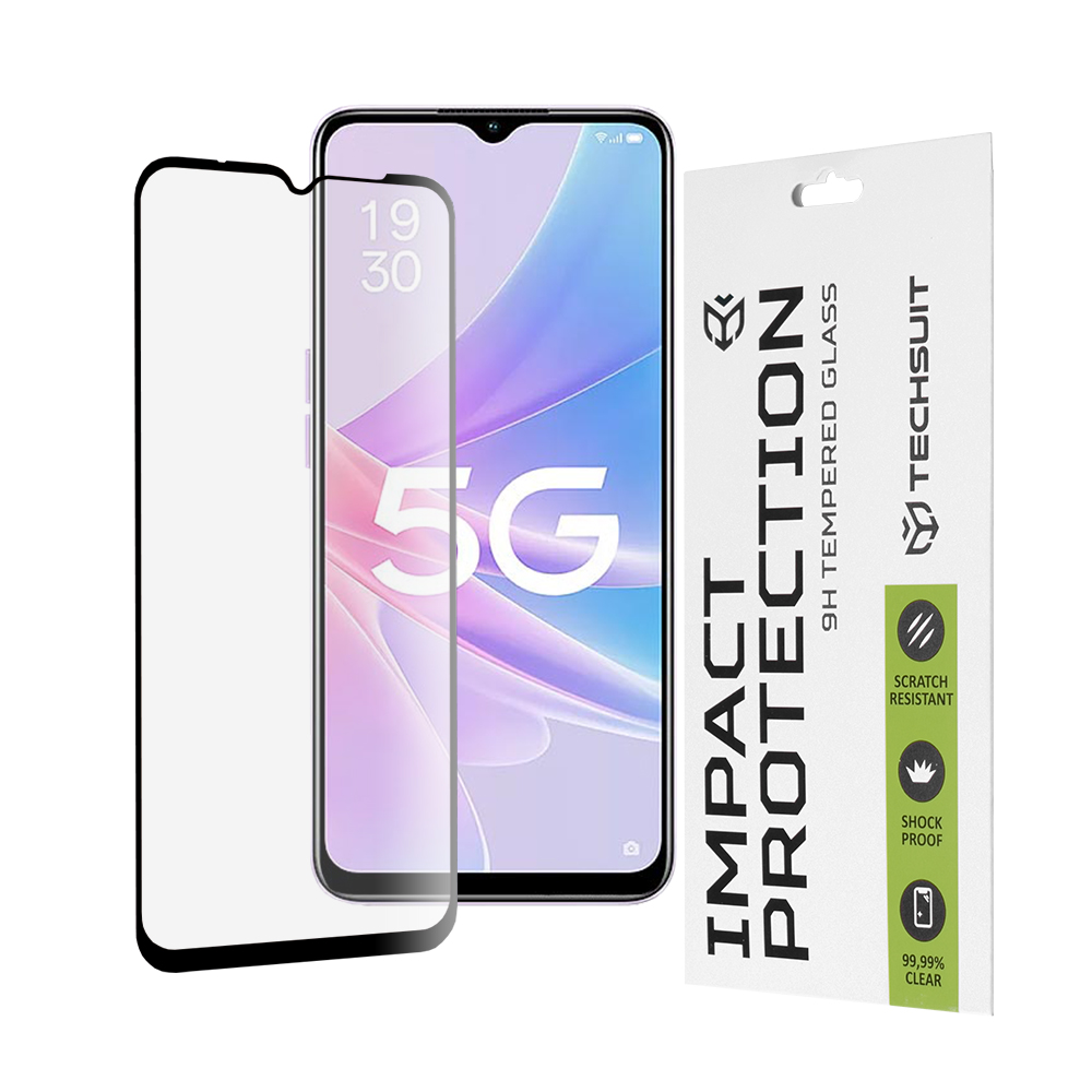Techsuit - 111D Full Cover / Full Glue Glass - Oppo A58 5G / A78 5G - Black KF2312419