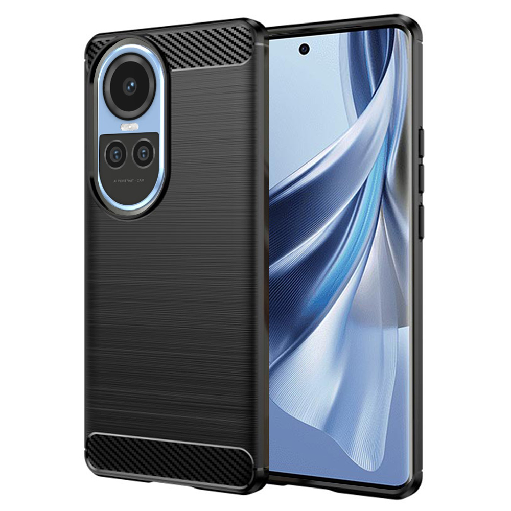 Techsuit - Carbon Silicone - Oppo Reno10 / Reno10 Pro - Black KF2314543