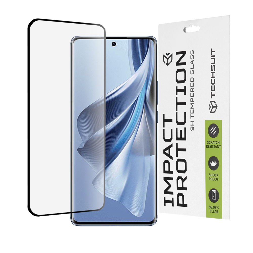 Techsuit - 111D Full Cover / Full Glue Glass / 3D Curved Screen - Oppo Reno10 - Black KF2314541