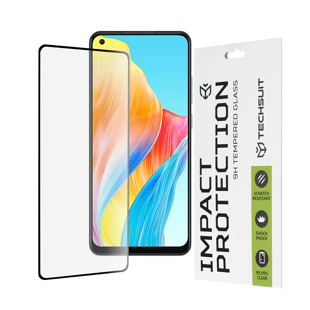 Techsuit - 111D Full Cover / Full Glue Glass - Oppo A78 4G - Black KF2314876