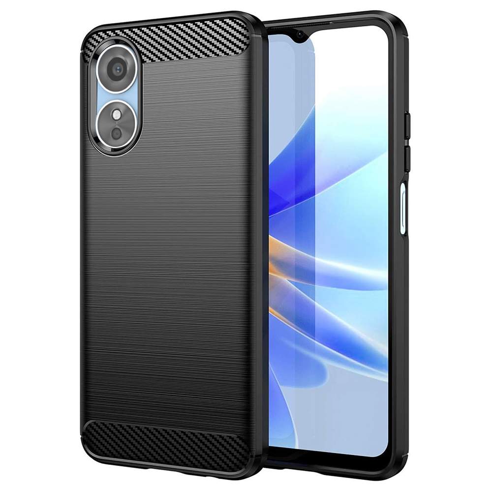 Techsuit - Carbon Silicone - Oppo A17 - Black KF2315550