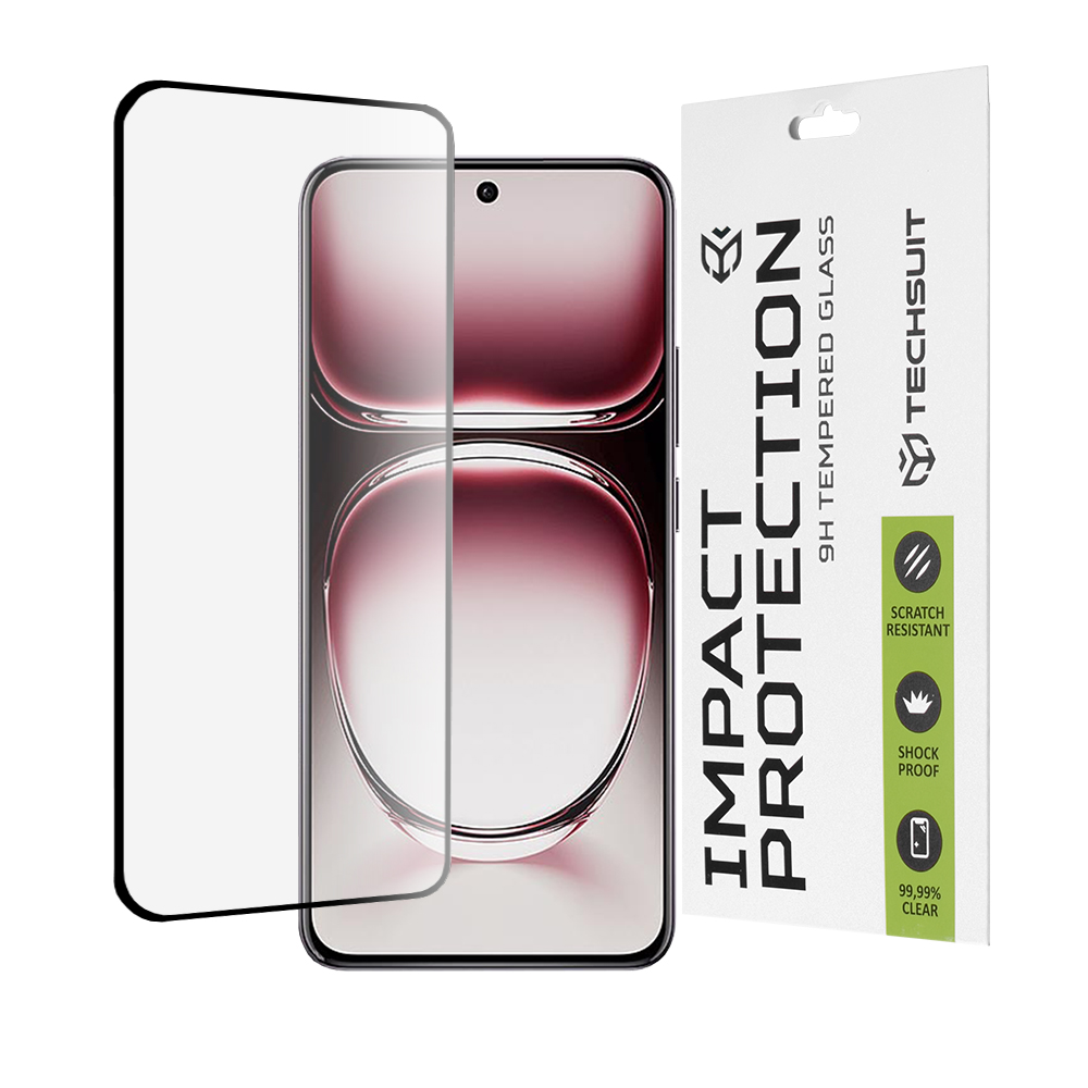 Techsuit - 111D Full Cover / Full Glue Glass / 3D Curved Screen - Oppo Reno12 Pro - Black KF2334135