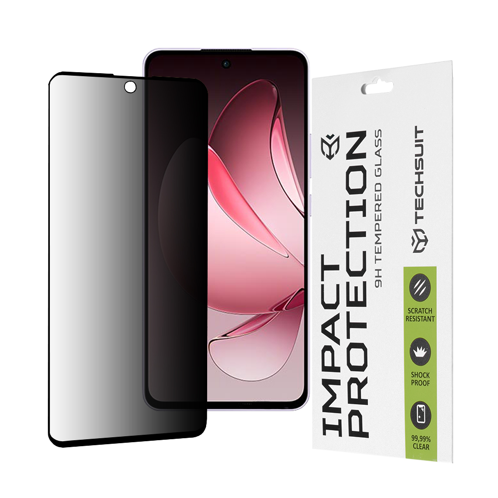 Techsuit - 111D Privacy Full Glue - Oppo Reno13 F 4G / Reno13 F 5G / Reno13 FS 5G - Black KF2346644