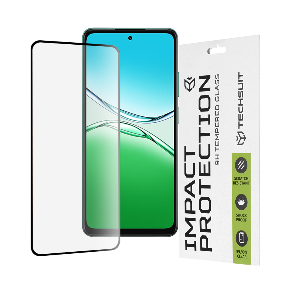 Techsuit - 111D Full Cover / Full Glue Glass - Oppo A5 4G - Black KF2349907