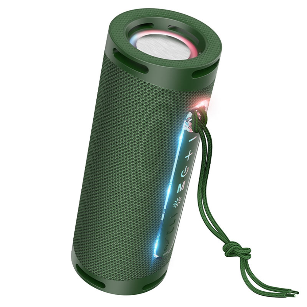 Bezdrôtový prenosný reproduktor Dazzling pulse (HC9) - s okolitým svetlom, Bluetooth 5.1, 10 W - zelený
