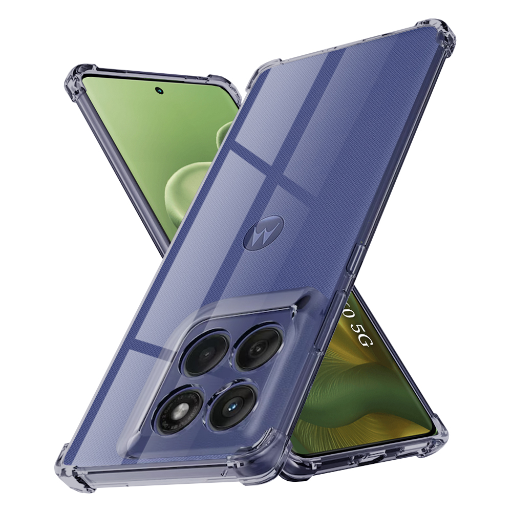 Techsuit - Shockproof Clear Silicone obal pre Motorola Edge 60 / Edge 60 Fusion – dymovo čierny KF2351243