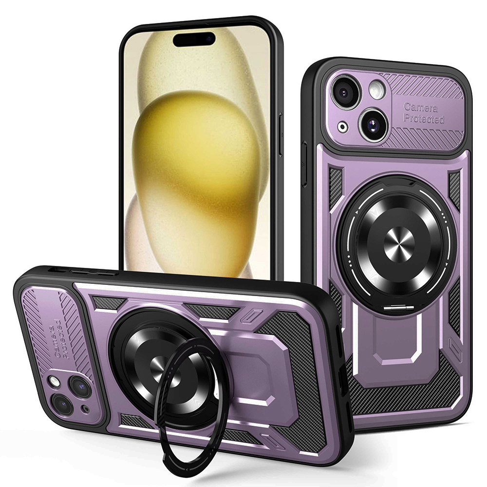 Techsuit - RuggedCam kryt pre iPhone 15 Plus - fialový KF2352992