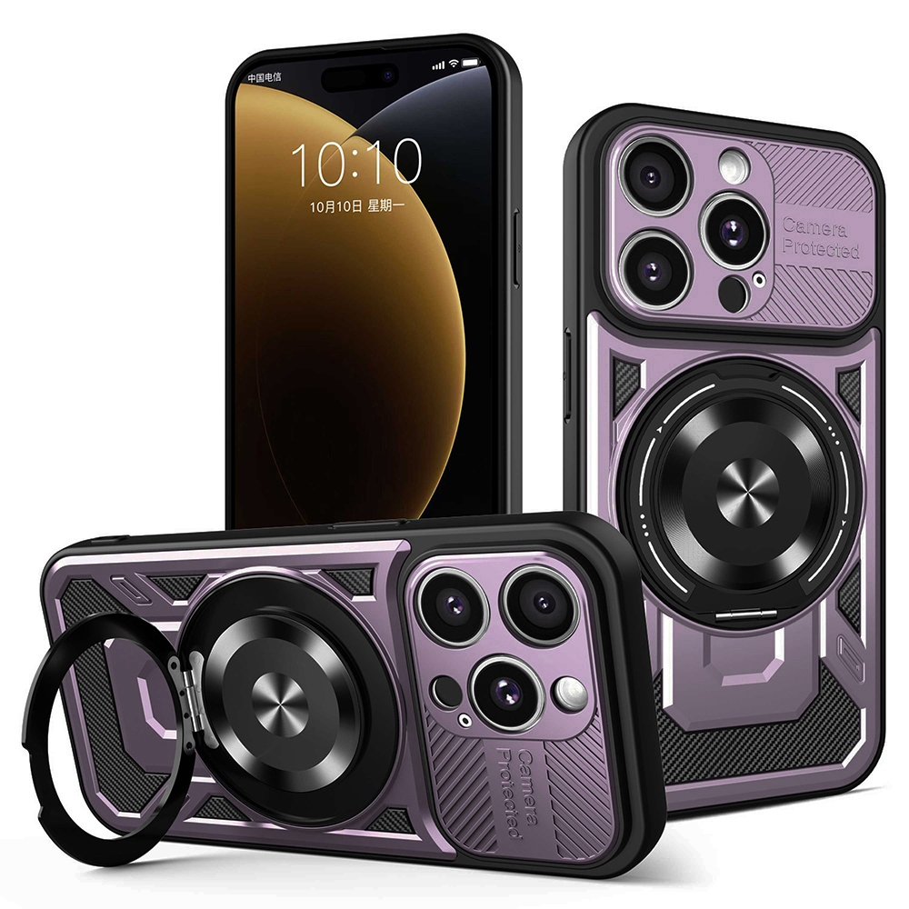 Techsuit - RuggedCam kryt pre iPhone 15 Pro Max - fialový KF2352996