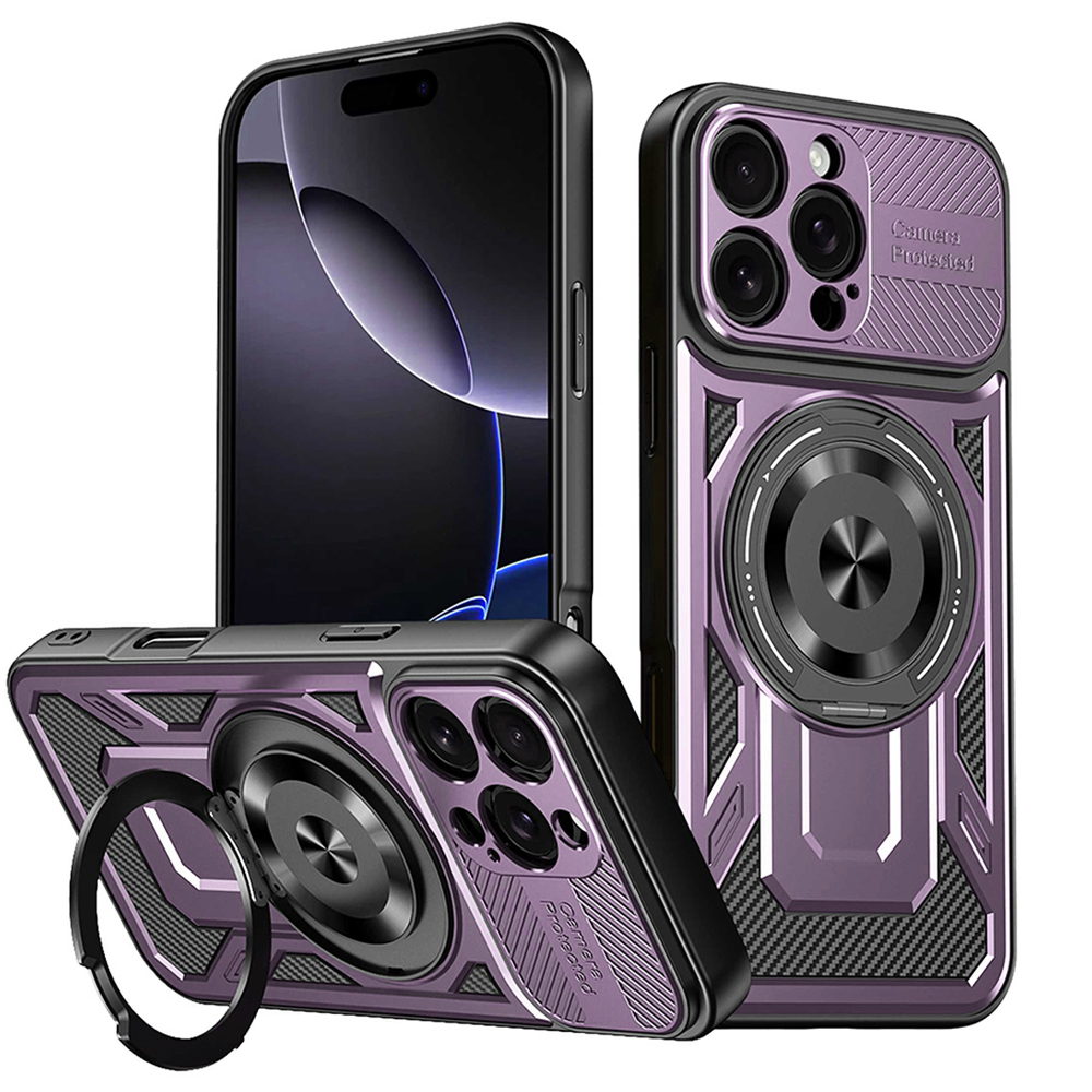 Techsuit - RuggedCam kryt pre iPhone 16 Pro Max - fialový KF2353016