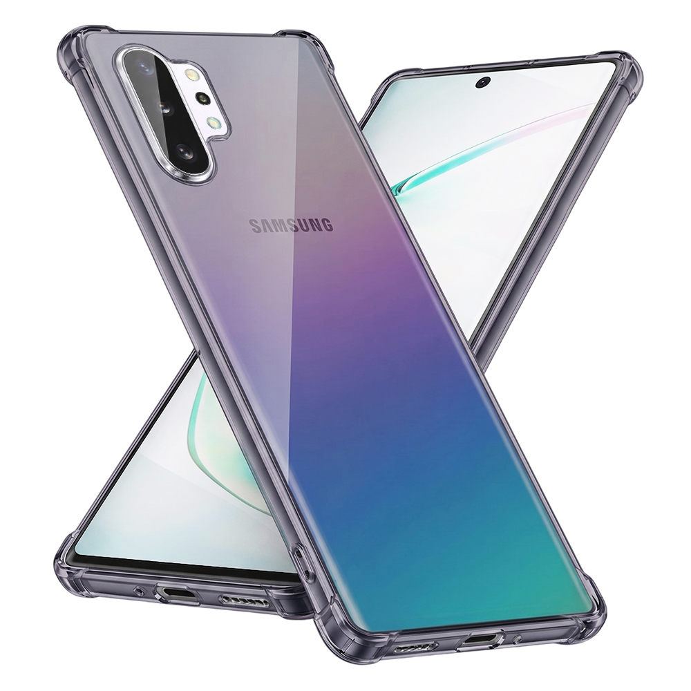 Techsuit - Shockproof Clear Silicone obal pre Samsung Galaxy Note 10 Plus 4G / Note 10 Plus 5G - dymovo čierny KF2351573