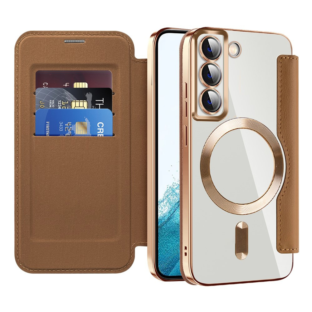 Techsuit - SmartMag Book Case - Samsung Galaxy S22 5G - Brown KF2351908