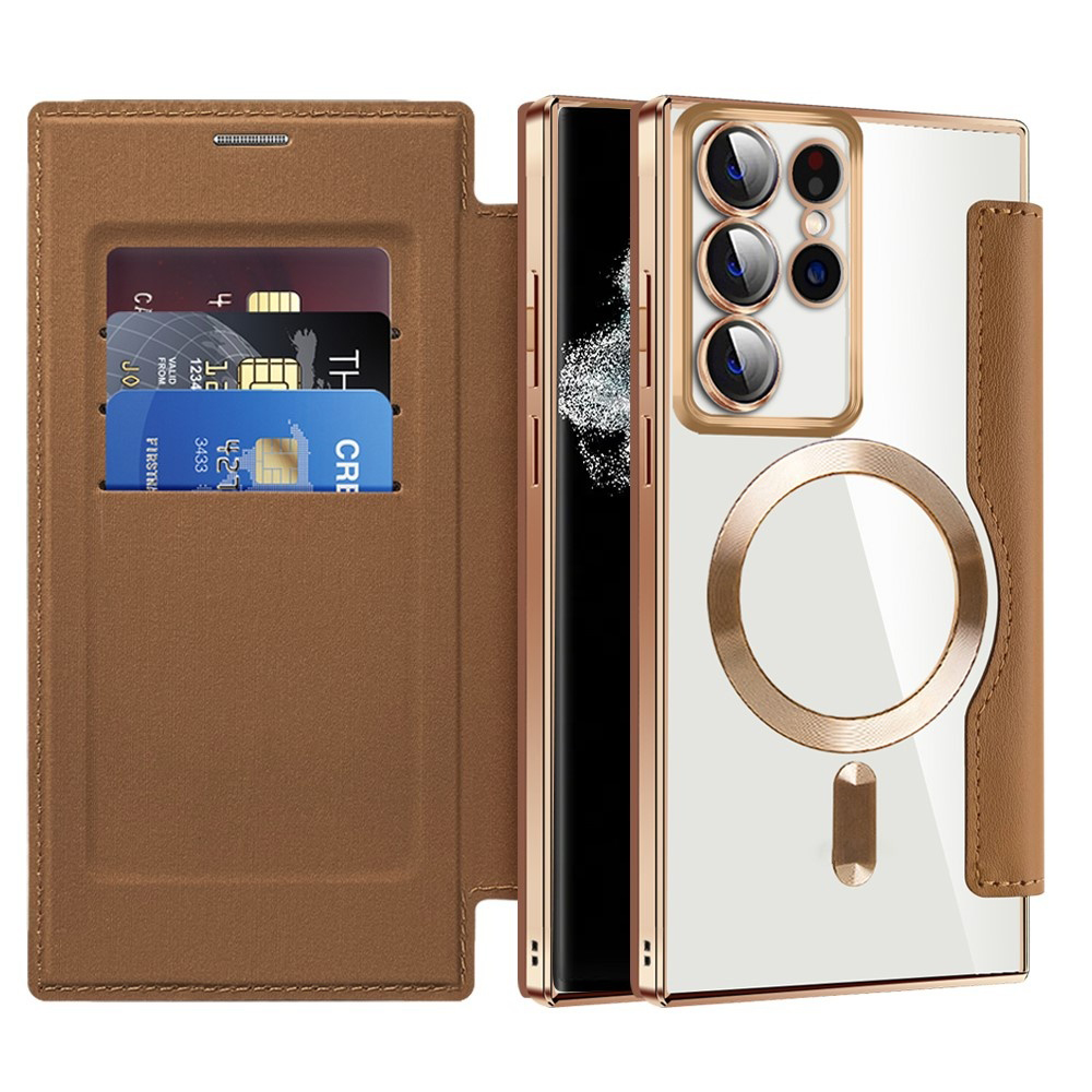 Techsuit - SmartMag Book Case - Samsung Galaxy S22 Ultra 5G - Brown KF2351924