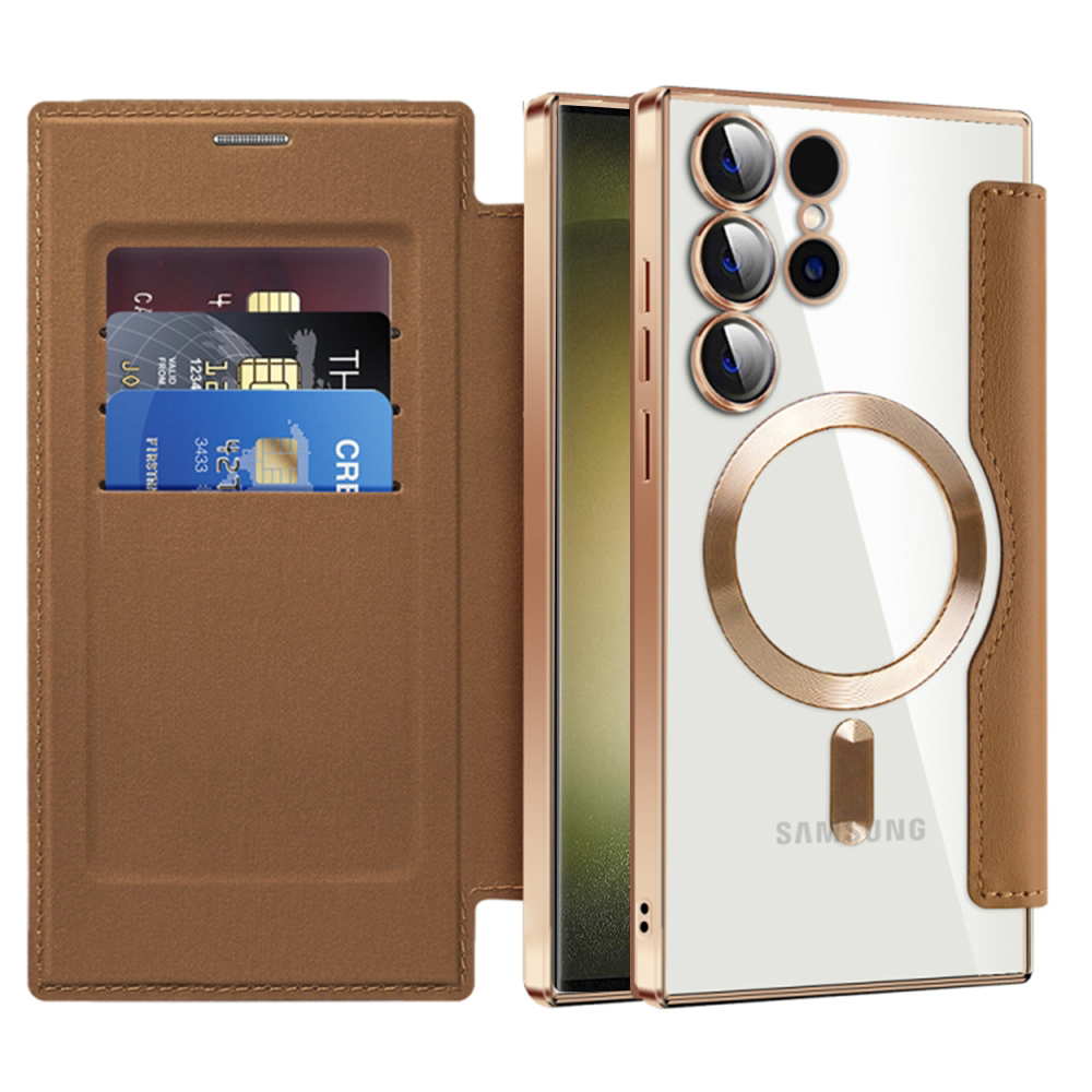 Techsuit - SmartMag Book Case - Samsung Galaxy S23 Ultra - Brown KF2351948