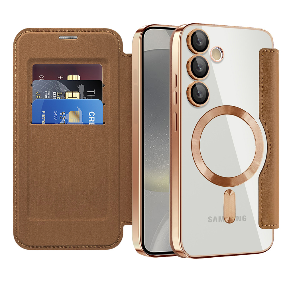 Techsuit - SmartMag Book Case - Samsung Galaxy S24 Plus - Brown KF2351996