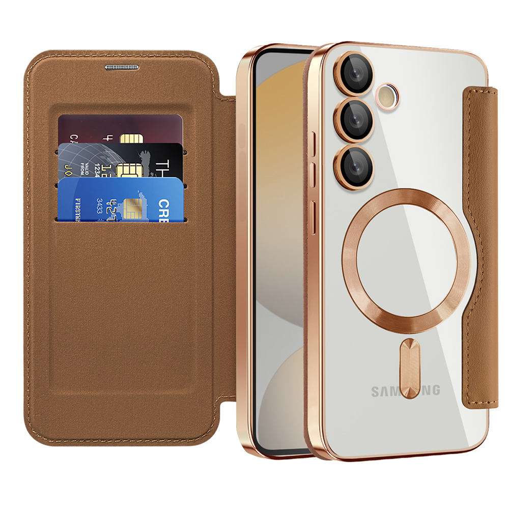 Techsuit - SmartMag Book Case - Samsung Galaxy S24 FE - Brown KF2352028