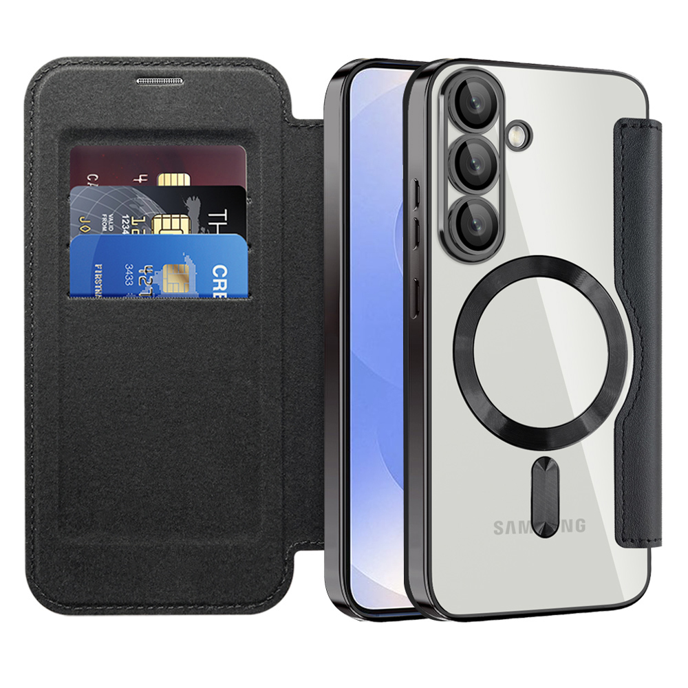 Techsuit - SmartMag Book Case - Samsung Galaxy S25 Plus - Black KF2352058