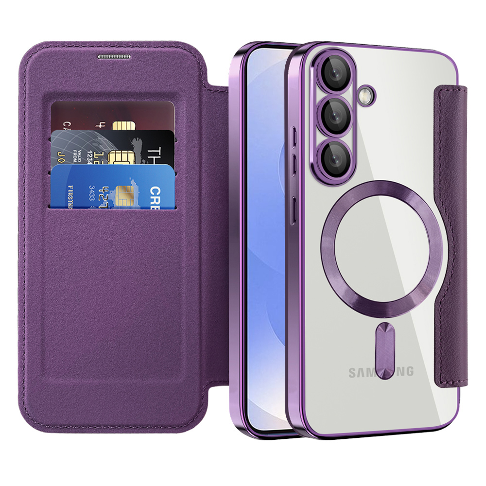 Techsuit - SmartMag Book Case - Samsung Galaxy S25 Plus - Purple KF2352065