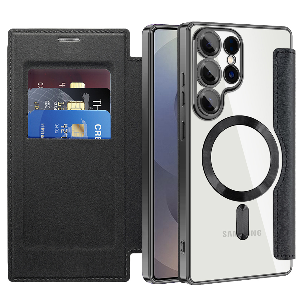 Techsuit - SmartMag Book Case - Samsung Galaxy S25 Ultra - Black KF2352066