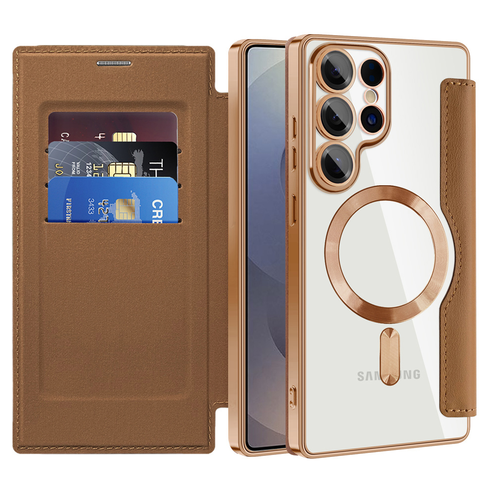 Techsuit - SmartMag Book Case - Samsung Galaxy S25 Ultra - Brown KF2352068