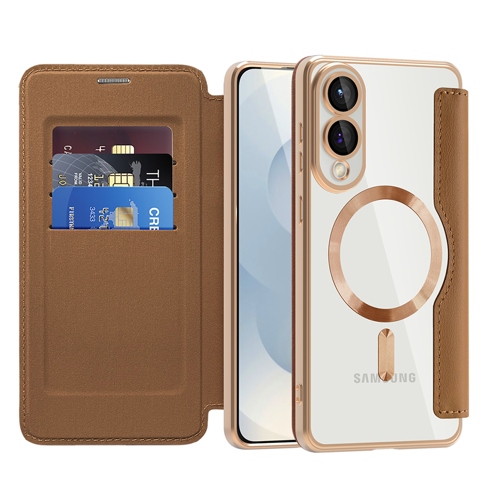 Techsuit - SmartMag Book Case - Samsung Galaxy S25 Edge - Brown KF2352100