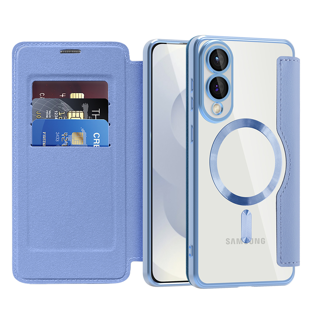 Techsuit - SmartMag Book Case - Samsung Galaxy S25 Edge - Light Blue KF2352103