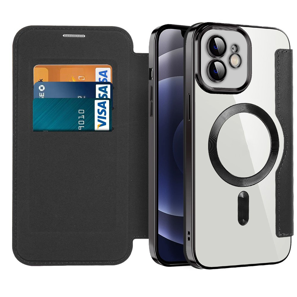 Techsuit - SmartMag Book puzdro na iPhone 12 - čierne KF2351722